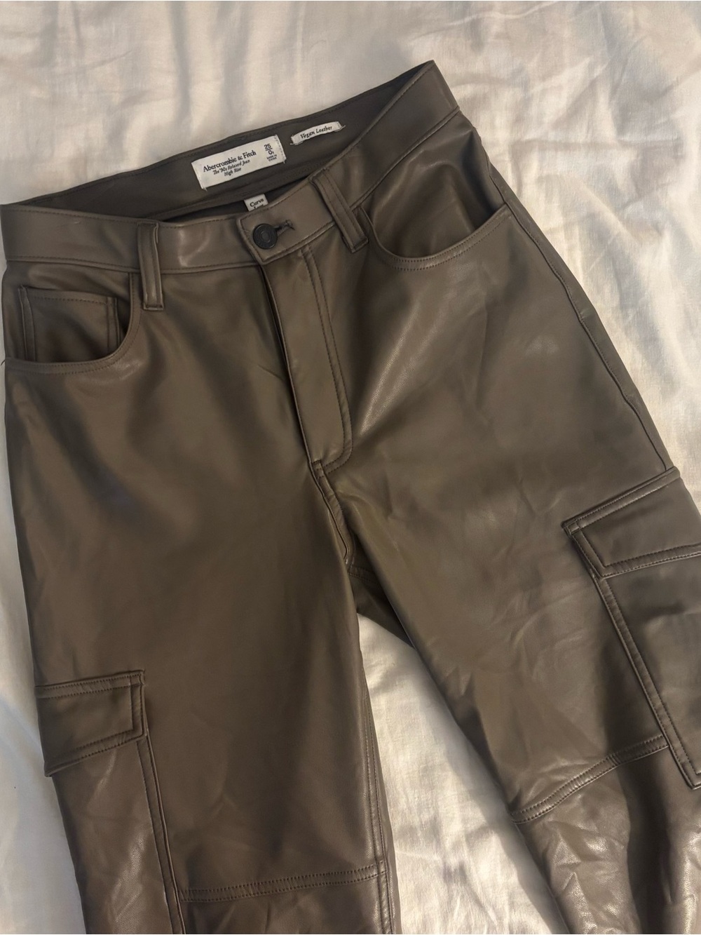 Vegan Leather Cargo Pants